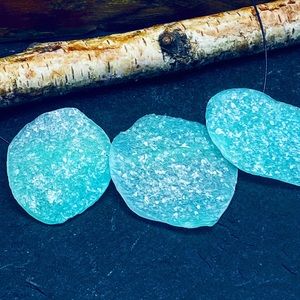 Matana handmade leaves blue statement necklace